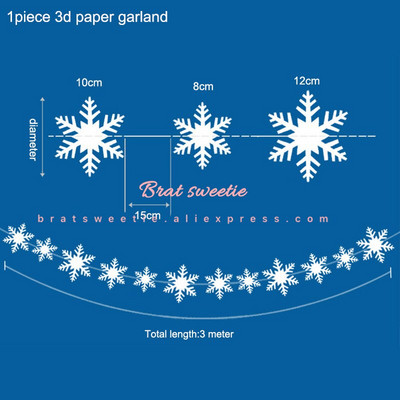 Autocolante de perete cu ghirlande de fulgi de nea de Craciun Decoratiuni pentru pomul de Craciun Ornamente pentru casa Anul Nou Iarna Accesorii pentru petreceri