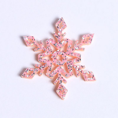 1τμχ 4cm Πλαστικό Χρυσό Ασημί Glitter Πούδρα Χιονονιφάδα Χριστουγεννιάτικα Στολίδια Κρεμαστό Χριστουγεννιάτικο Δέντρο Διακοσμητικό Κρεμαστό νιφάδα χιονιού