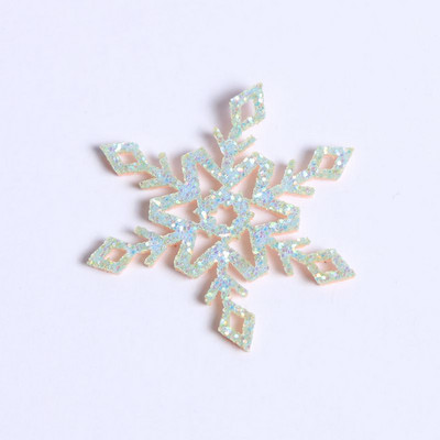 1τμχ 4cm Πλαστικό Χρυσό Ασημί Glitter Πούδρα Χιονονιφάδα Χριστουγεννιάτικα Στολίδια Κρεμαστό Χριστουγεννιάτικο Δέντρο Διακοσμητικό Κρεμαστό νιφάδα χιονιού