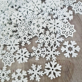 Направи си сам занаятчийска занаятчийска украса Скрапбукинг за Коледа Коледна украса Парти орнаменти Дървена снежинка