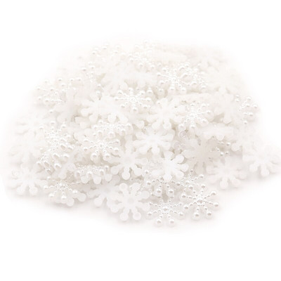 100 buc rășină perlă albă fulg de zăpadă cu spate plat ornamente DIY telefon decorațiuni de Crăciun Scrapbooking meserii 12mm
