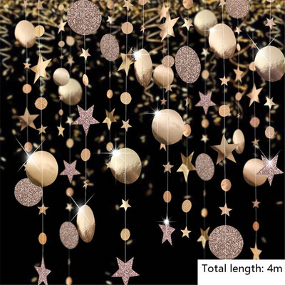 Ghirlandă de hârtie artificială cu fulgi de zăpadă Decor pentru petreceri înghețate de iarnă Decor de zăpadă de Crăciun pentru acasă, ziua de naștere, ornamente pentru brad