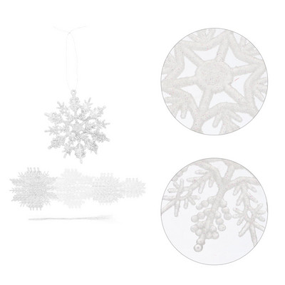 Χριστουγεννιάτικη νιφάδα χιονιού Διακοσμητικά στολίδια Κρεμαστό Νιφάδες χιονιού Διακόσμηση Κρεμαστά ασημένια προμήθειες για πάρτι κολλάει πανό