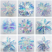 3D dirbtinės snaigės Girliandos Žiemos šaldytos vakarėlio dekoracijos Kalėdinės dekoracijos namams 2022 Navidad Ornaments Tree Netikras sniegas