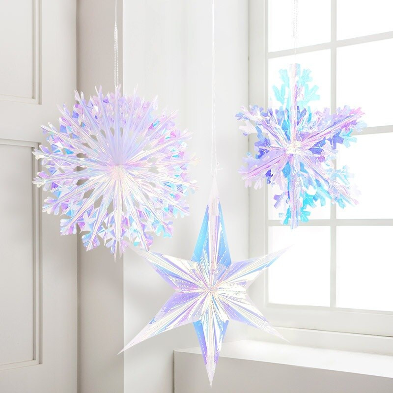 3D dirbtinės snaigės Girliandos Žiemos šaldytos vakarėlio dekoracijos Kalėdinės dekoracijos namams 2022 Navidad Ornaments Tree Netikras sniegas