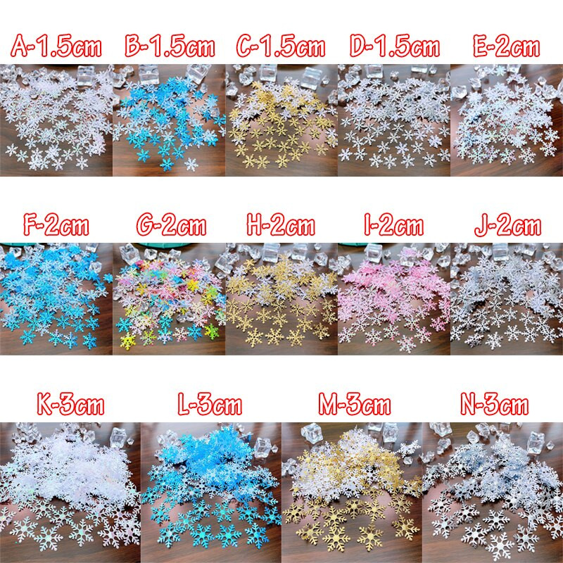 200/300Pcs Χριστουγεννιάτικα τεχνητά κομφετί νιφάδες χιονιού Διακοσμητικά στολίδια για πάρτι για το σπίτι