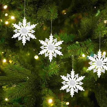 Διαυγή στολίδια με νιφάδες χιονιού Διακοσμητικά χριστουγεννιάτικα στολίδια με νιφάδες χιονιού