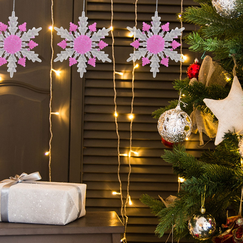 Prozirni ukrasi u obliku pahuljica Dekoracija božićnog drvca Prozirni ukrasi u obliku pahuljica Ukrasi u obliku pahuljica Prozirni ukrasi u obliku pahuljica