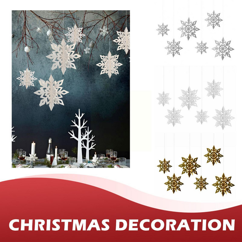 Umjetne snježne pahulje Papirnate vijence Festival Frozen Party pribor Božićni ukrasi za dom Vjenčanje Rođendan X1C7