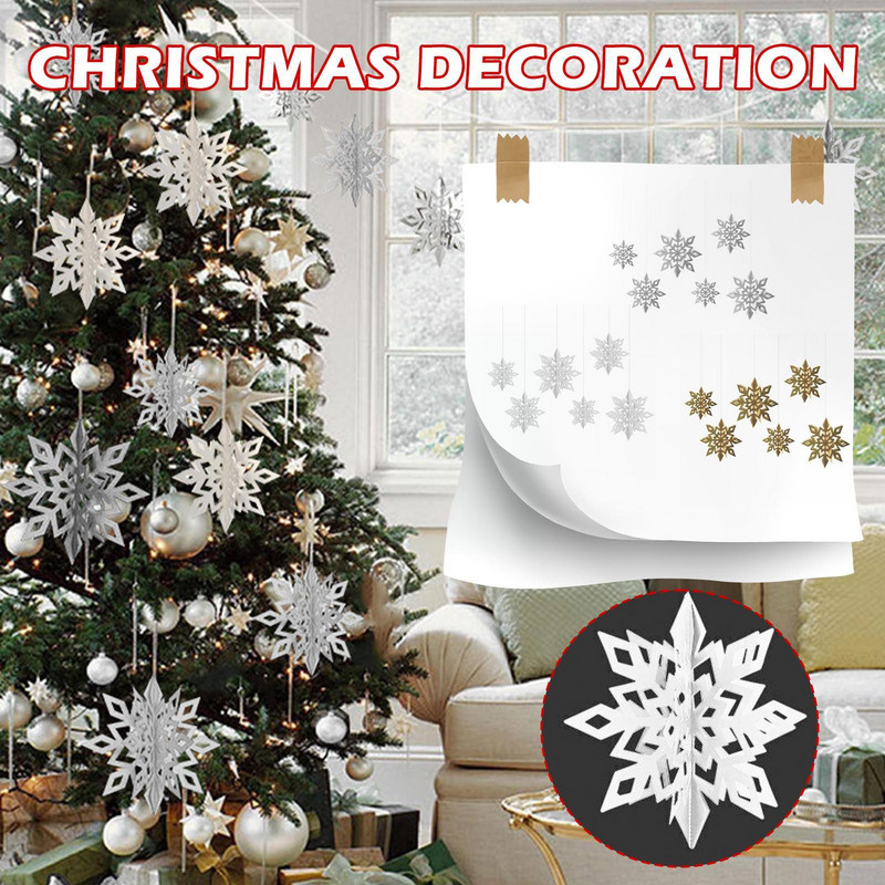 Umjetne snježne pahulje Papirnate vijence Festival Frozen Party pribor Božićni ukrasi za dom Vjenčanje Rođendan X1C7