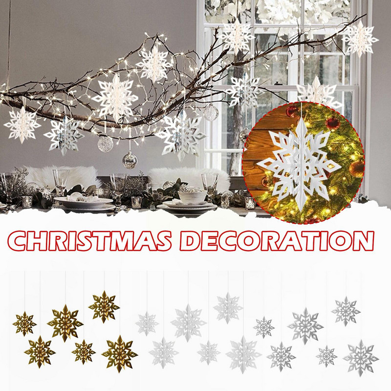 Umjetne snježne pahulje Papirnate vijence Festival Frozen Party pribor Božićni ukrasi za dom Vjenčanje Rođendan X1C7