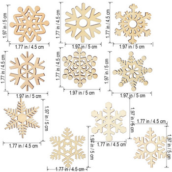 Χριστουγεννιάτικα Ξύλινα Snowflake Cutoutcrafts Ξύλο Ετικέτες Δώρο Κοψίματα δέντρου Glitter Ημιτελή Διακόσμηση Στολίδια Diy Kit Στολίδι