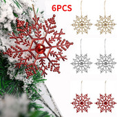 6 buc. Fulgi de zăpadă de Crăciun pandantiv pentru pom de Crăciun Ornamente pentru petrecere de aniversare, fulgi de nea din plastic, pentru acasă, zăpadă, decorațiuni pentru petreceri de iarnă