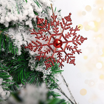 6 τμχ Χριστουγεννιάτικη νιφάδα χιονιού Κρεμαστό χριστουγεννιάτικο δέντρο Πλαστικό Στολίδι για πάρτι γενεθλίων με νιφάδα χιονιού Διακοσμήσεις για χειμερινά πάρτι