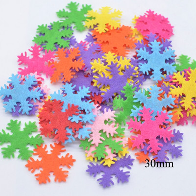200 бр. 20/30 мм многоцветни нетъкани апликации със снежинки за сватбено тържество Коледен декор Орнамент за дърво Занаяти Направи си сам аксесоари