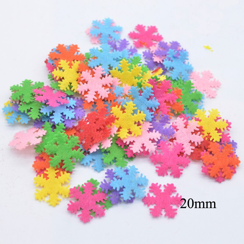 200 бр. 20/30 мм многоцветни нетъкани апликации със снежинки за сватбено тържество Коледен декор Орнамент за дърво Занаяти Направи си сам аксесоари