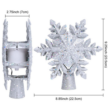 OurWarm Коледна елха, осветена с бял проектор за снежинки, въртяща се 3D блестяща коледна украса за елха