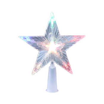 Τρισδιάστατο φωτεινό αστέρι LED με διαφανές πεντάκτινο χριστουγεννιάτικο δέντρο Κορυφή διακόσμηση Χριστουγεννιάτικο δέντρο