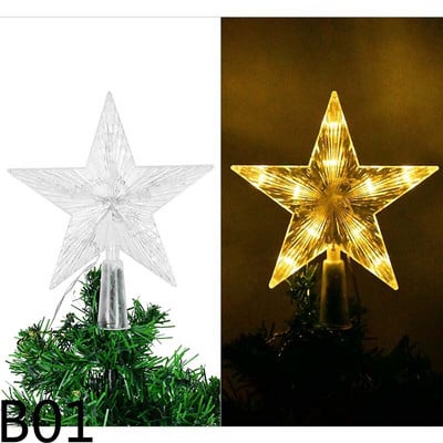 1 kom 18/24 cm LED svjetla na vrhu božićnog drvca Zvijezda petokraka svjetleći ukrasi za božićno drvce Navidad Pokloni za novogodišnju zabavu