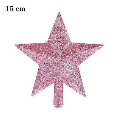 Коледна елха Горна звезда 15/20 см Коледни орнаменти Блестящ златен прах Петлъчева звезда Новогодишни орнаменти Коледни орнаменти