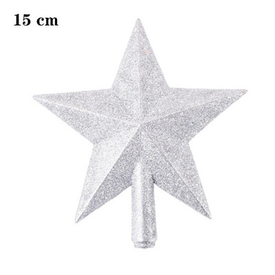 Коледна елха Горна звезда 15/20 см Коледни орнаменти Блестящ златен прах Петлъчева звезда Новогодишни орнаменти Коледни орнаменти