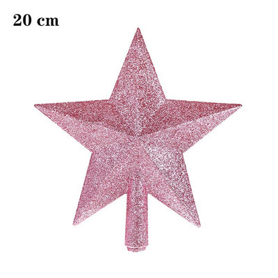 Коледна елха Горна звезда 15/20 см Коледни орнаменти Блестящ златен прах Петлъчева звезда Новогодишни орнаменти Коледни орнаменти