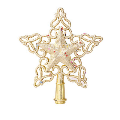 Pom de Crăciun de 20 cm Lumină de sus cu LED Steaua strălucitoare Lumină strălucitoare Pentagramă Pom de Crăciun Ornament de Anul Nou Decor pentru casă Navidad