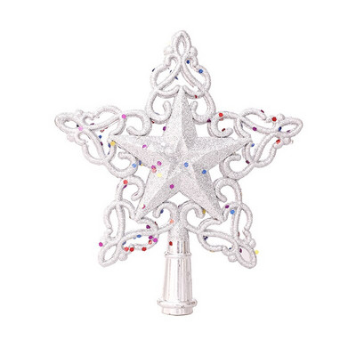 Pom de Crăciun de 20 cm Lumină de sus cu LED Steaua strălucitoare Lumină strălucitoare Pentagramă Pom de Crăciun Ornament de Anul Nou Decor pentru casă Navidad