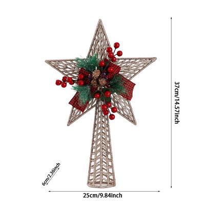 Svjetlucavi vrh božićnog drvca Ukrasi od petokrake zvijezde Božićno drvce Češer za bor Pentagram ukras Dekor Navidad Nova godina kod kuće