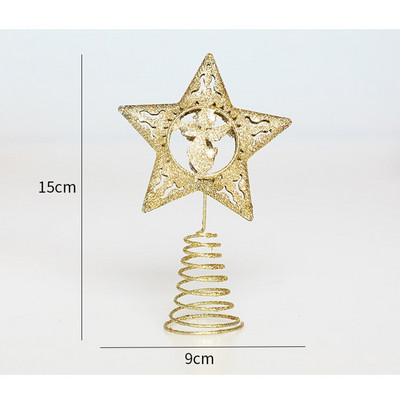 Svjetlucavi vrh božićnog drvca Ukrasi od petokrake zvijezde Božićno drvce Češer za bor Pentagram ukras Dekor Navidad Nova godina kod kuće