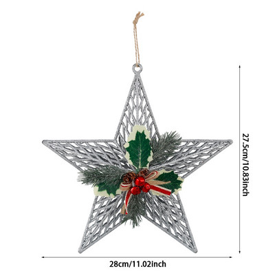 Svjetlucavi vrh božićnog drvca Ukrasi od petokrake zvijezde Božićno drvce Češer za bor Pentagram ukras Dekor Navidad Nova godina kod kuće