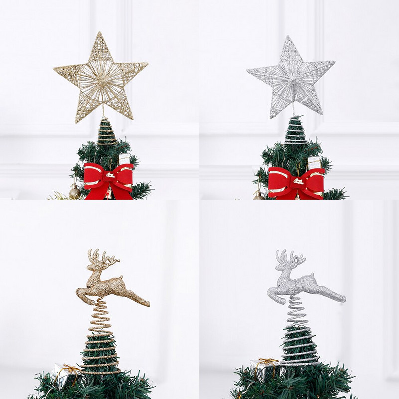 Svjetlucavi vrh božićnog drvca Ukrasi od petokrake zvijezde Božićno drvce Češer za bor Pentagram ukras Dekor Navidad Nova godina kod kuće