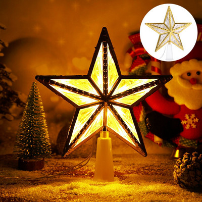 Χριστουγεννιάτικο δέντρο LED Top Star Light Μπαταρία με τροφοδοσία Λαμπερό Πεντάκτινο Αστέρι Χριστουγεννιάτικο Δέντρο Διακόσμηση πάρτι για το σπίτι για το νέο έτος