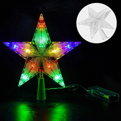 Χριστουγεννιάτικο δέντρο LED Top Star Light Μπαταρία με τροφοδοσία Λαμπερό Πεντάκτινο Αστέρι Χριστουγεννιάτικο Δέντρο Διακόσμηση πάρτι για το σπίτι για το νέο έτος
