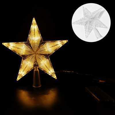 Χριστουγεννιάτικο δέντρο LED Top Star Light Μπαταρία με τροφοδοσία Λαμπερό Πεντάκτινο Αστέρι Χριστουγεννιάτικο Δέντρο Διακόσμηση πάρτι για το σπίτι για το νέο έτος