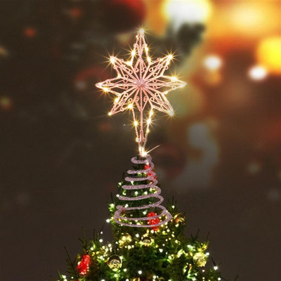 Χριστουγεννιάτικο δέντρο Topper Star Decorations Light Glitter Tree Topper Star Iron Craft Χριστουγεννιάτικο δέντρο Top Lamp Χριστουγεννιάτικο δέντρο Topper