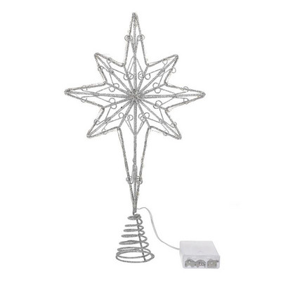 Božićno drvce Topper Star Decorations Svjetlo svjetlucavo Tree Topper Star Iron Craft Christmas Tree Top Lamp Božićno drvce Topper