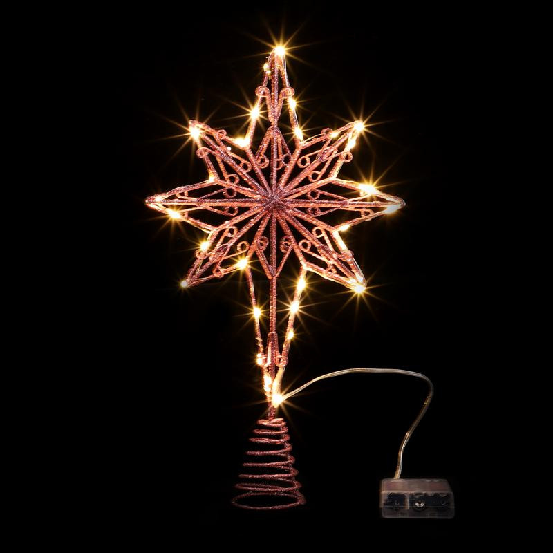 Božićno drvce Topper Star Decorations Svjetlo svjetlucavo Tree Topper Star Iron Craft Christmas Tree Top Lamp Božićno drvce Topper