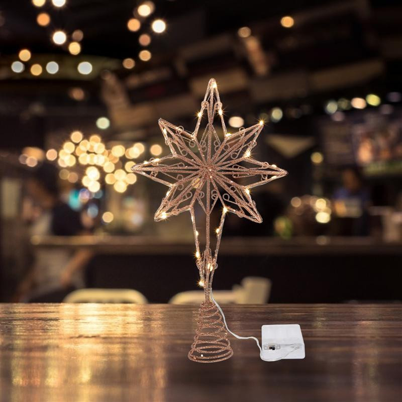 Božićno drvce Topper Star Decorations Svjetlo svjetlucavo Tree Topper Star Iron Craft Christmas Tree Top Lamp Božićno drvce Topper