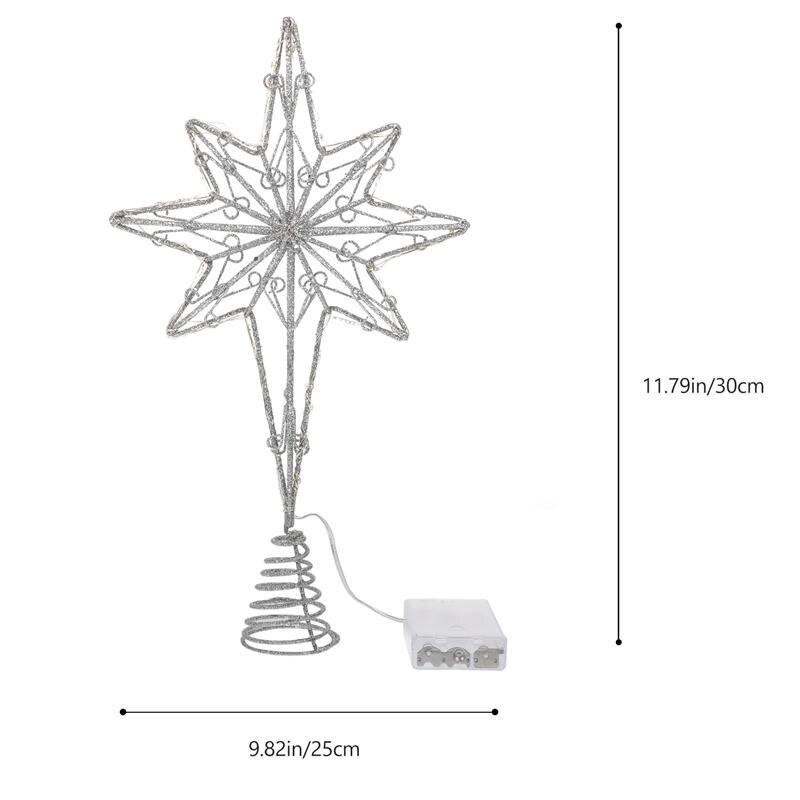 Božićno drvce Topper Star Decorations Svjetlo svjetlucavo Tree Topper Star Iron Craft Christmas Tree Top Lamp Božićno drvce Topper