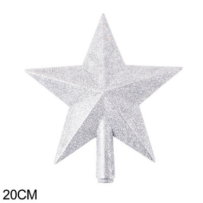 15/20 cm Kalėdų eglutė Top Star Linksmų Kalėdų papuošimai namams Blizganti aukso pudra Penkiakampės žvaigždės Naujųjų metų ornamentas