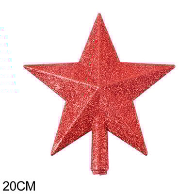 15/20 cm Kalėdų eglutė Top Star Linksmų Kalėdų papuošimai namams Blizganti aukso pudra Penkiakampės žvaigždės Naujųjų metų ornamentas