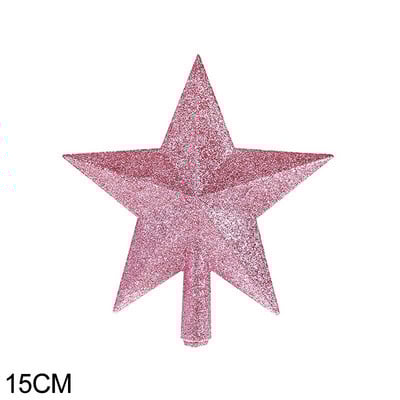 15/20 cm Kalėdų eglutė Top Star Linksmų Kalėdų papuošimai namams Blizganti aukso pudra Penkiakampės žvaigždės Naujųjų metų ornamentas