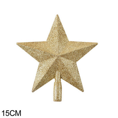 15/20 cm Kalėdų eglutė Top Star Linksmų Kalėdų papuošimai namams Blizganti aukso pudra Penkiakampės žvaigždės Naujųjų metų ornamentas