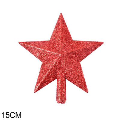 15/20 cm Kalėdų eglutė Top Star Linksmų Kalėdų papuošimai namams Blizganti aukso pudra Penkiakampės žvaigždės Naujųjų metų ornamentas