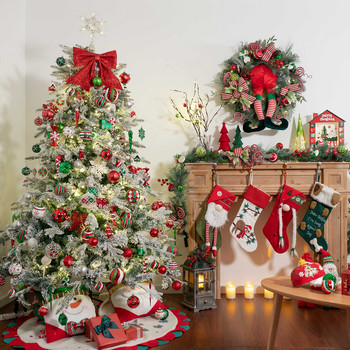 Valery Madelyn Snowflake Christmas Tree Toppers Декорации Метална коледна елха Звезда с 10 LED светлини Коледен декор 2023