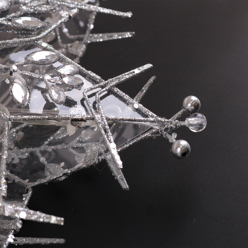 Valery Madelyn Snowflake Christmas Tree Toppers Decorations Metalna božićna zvijezda za božićno drvce s 10 LED lampica Božićni ukras 2023.