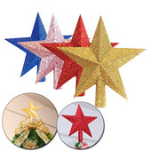 Nou decor de Crăciun de 10/15/20 cm Pom de Crăciun Steaua de sus Steaua cu cinci colțuri Ornament pentru brad de Crăciun Pandantiv Decor de petrecere creativ