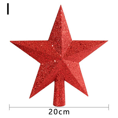 Nou decor de Crăciun de 10/15/20 cm Pom de Crăciun Steaua de sus Steaua cu cinci colțuri Ornament pentru brad de Crăciun Pandantiv Decor de petrecere creativ