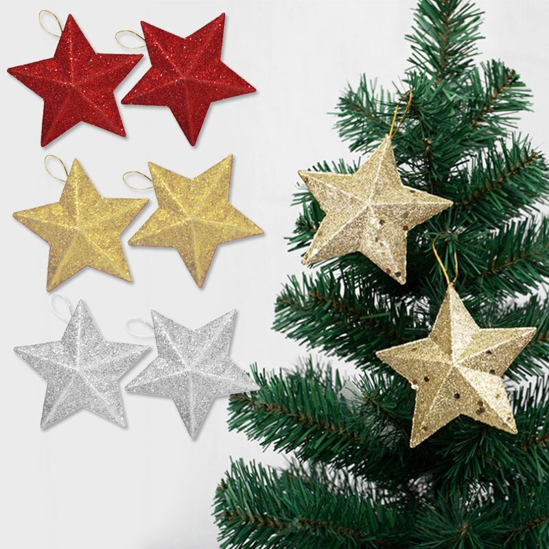Καλά Χριστουγεννιάτικα Δέντρα Διακοσμητικά Μικρά Χρυσά Αστέρια Χριστουγεννιάτικο Δέντρο Κρεμαστό Κρεμαστό Xmas Top Star Pentagram με Χρυσόσκονη